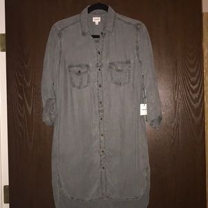 Sneak Peak dark grey denim dress.